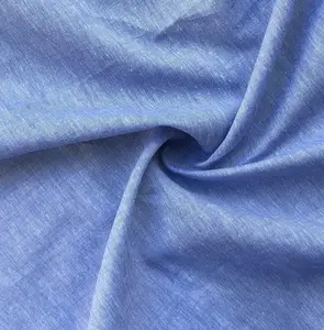 58" 100% Pima Cotton Chambray 3 OZ Voile Baby Blue Light Woven Fabric by The Yard