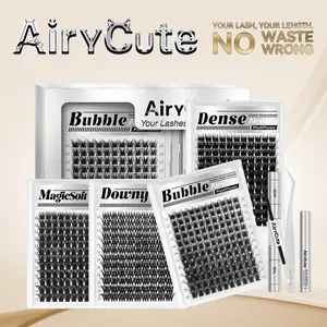 AiryCute Voluminous Lash Collection | MagicSoft, Bubble, Flaunt, Downy | Upgrade 2.0 Lashes With Ultra Dense, Waterproof, Long-Lasting Lashes | Beginner-Friendly DIY Lashes | Trendy & Must-Have Clusters
