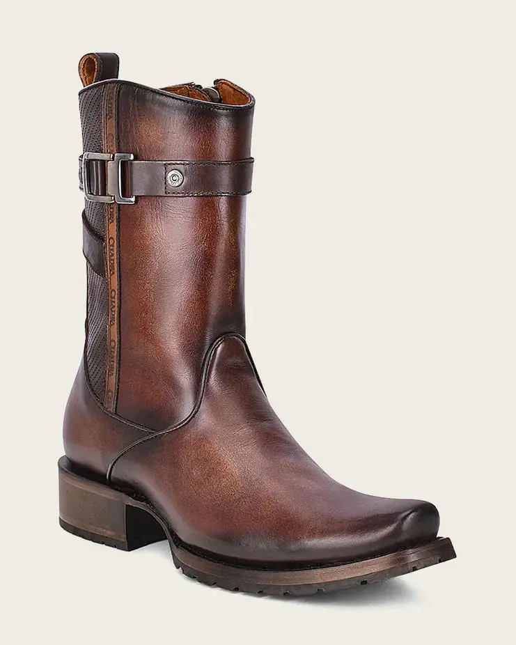 CUADRA HAND-PAINTED BROWN MEN'S LEATHER BOOTS CU582 1J2JRS