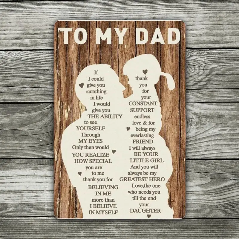Personalized 8x12 in Metal Tin Sign Plaque - Pre-Drilled Holes, Mountable Home Wall Decor, High-Quality Easy-Install Gift for Fathers, Ideal for Anniversary Christmas