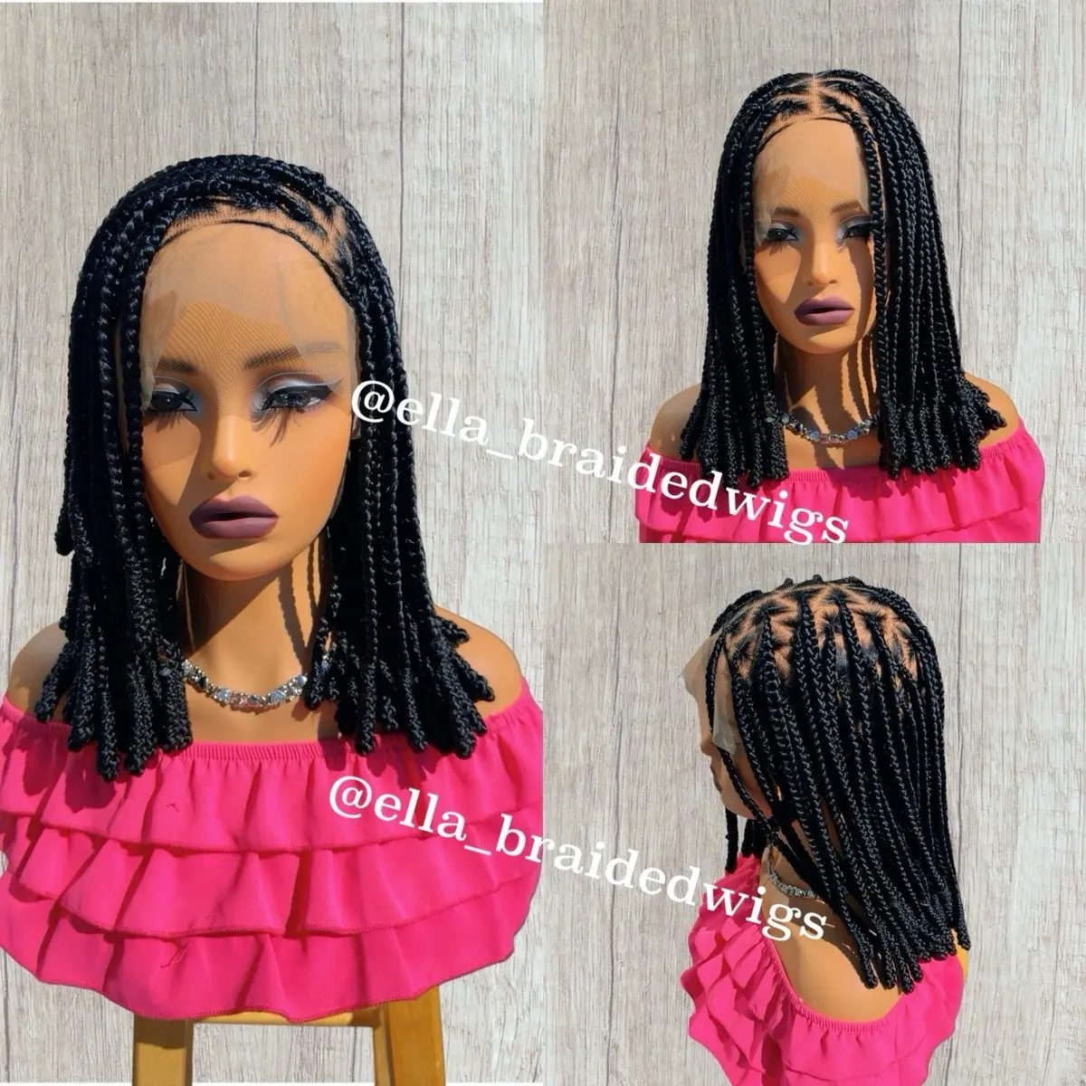 Box Braids Wig - Full Lace Shoulder Length - Color #1 Box Braids Wig - Full Lace Shoulder Length - Color #1