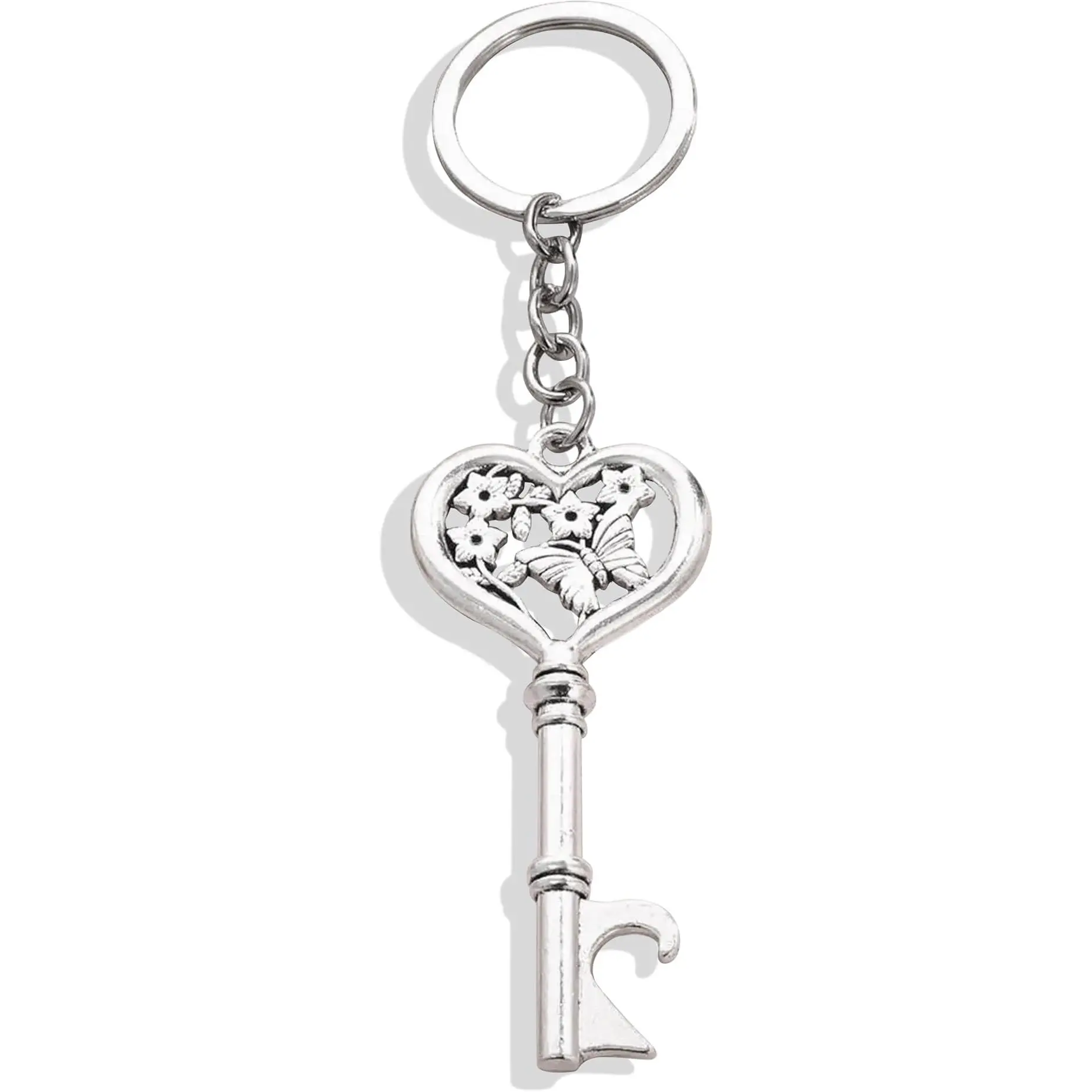GleamJoy B Cute Bottle Opener Keychain for Women Cool Vintage Y2K Car Keychain Accessories Purse Bag Charms Bow Butterfly Design
