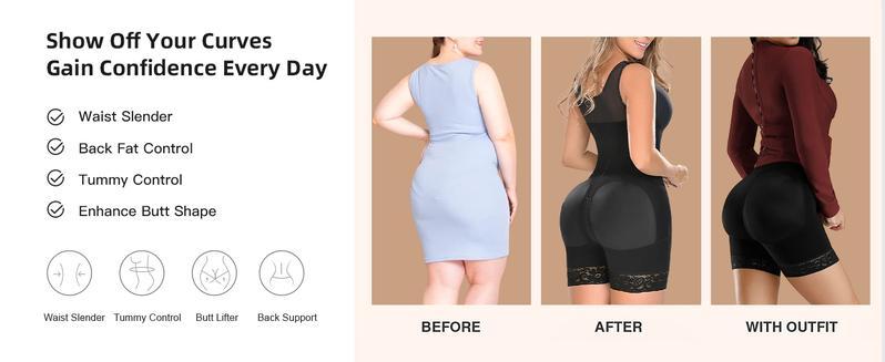 Colombian Girdles Shapewear for Women Tummy Control Post Surgery Full Shapewear Butt Lifter with Zipper Crotch Compression for Women - Bodysuit