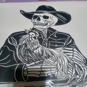 Skeleton Handler/Sabongaro/Galloro holding a gamefowl decal for cars or trucks