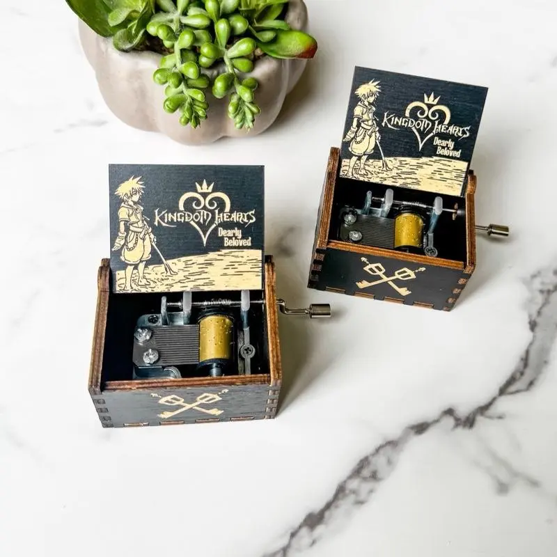 Kingdom Hearts Handmade Wooden Mini Music Box, Home Decor Item Decoration Items Bedroom