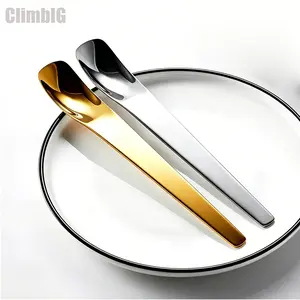 4Pcs Long Handle Stainless Steel Spoon, Yogurt Oatmeal Mixing Spoon, Deep Bowl Dessert Spoon, Ice Cream Jar Spoon, Coffee Stirring Spoon, Cake Tasting Spoon