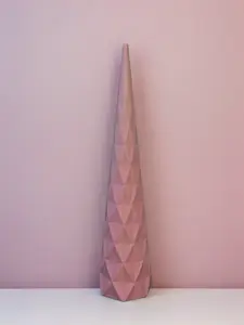 3D Printed Ring Cone Matte Pink Plastic Solid Inside Durable Design