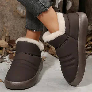 Women's Comfortable Waterproof Winter Boots Fleece Lined Ankle Shoes for Snowy Days Indoor Outdoor Shoes