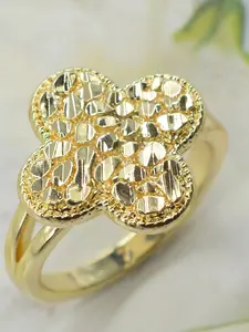 Women's Geometric Four-Leaf Clover Ring, Elegant Daily Wear Jewelry, Perfect Gift for Birthdays & Anniversaries