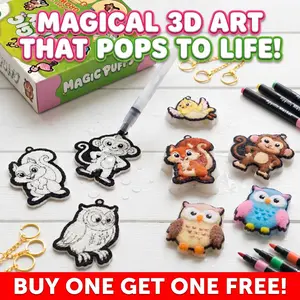 [buy one get one free!] Magic Puffy 3D Art Kit Aqua Puffs Mess-Free Fun Magical Craft Activity Travel Toys DIY Decor Creative Gifts for Girls & Boys Ages 4 to 10