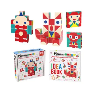 PicassoTiles 25 Piece Infinite Magnetic Puzzle Mix & Match Toy Set