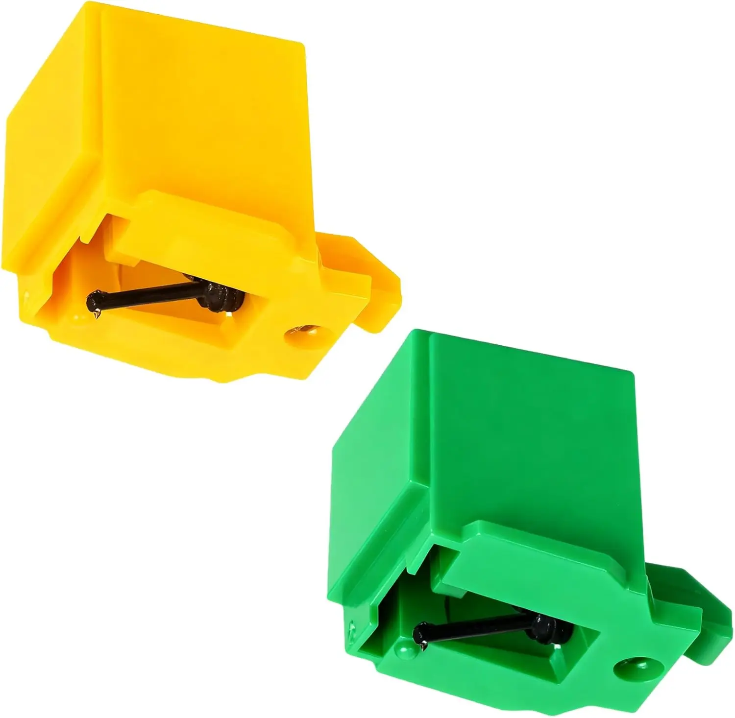 2 Pack ATN3600L Replacement Stylus Needles with Cleaning Brush, Compatible with AT-LP60X AT-LP60XBT AT3600L Turntables（Yellow + Green）