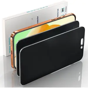 2 Pack 360  Matte  Screen Protector for  17 Pro 6.3 Inch 4-Way Anti-Spy Private Tempered Glass, Full Coverage, Anti Glare, Anti Fingerprint