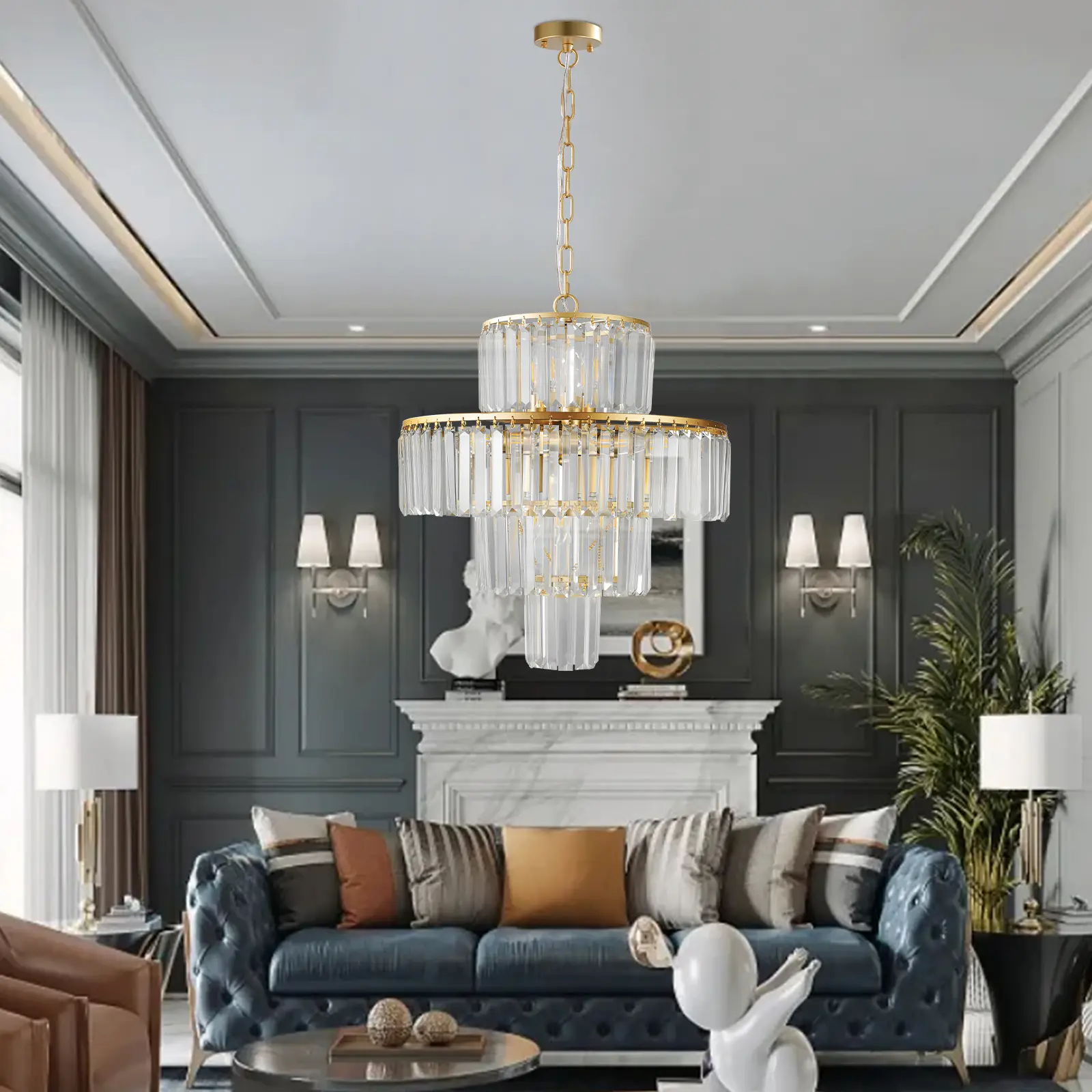 Modern K9 Crystal Ceiling Chandelier  #crystalchandelier #goldchandelier #luxurylighting #diningroomdecor #homedecor #tiktokmademebuyit #glamdecor #modernchandelier #statementpiece #roommakeover #aestheticroom #glamhome #expensivevibes #bougieonabudget