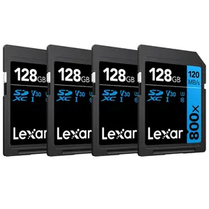 Lexar 128GB High-Performance 800x UHS-I SDHC Memory Card BLUE Series - (4-Pack)