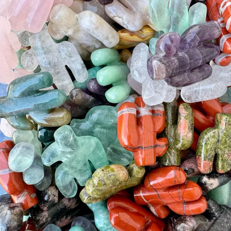 Mini Crystal Cactus Carvings| Cacti| Gemstones - TikTok Shop