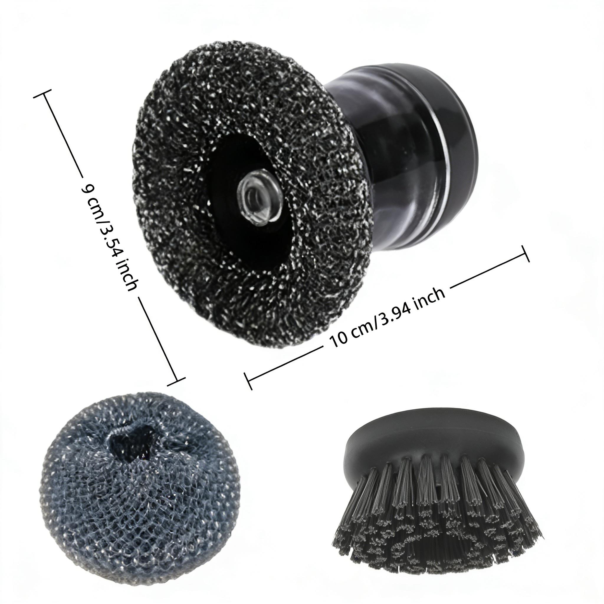 Kitchen Essential Soap Brush with 3 Replaceable Heads Efficient Hygienic Cleaning Tool for Dishes