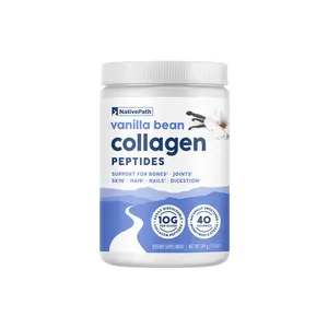 NativePath Vanilla Bean Collagen Peptides Powder - 10g Grass-Fed Type 1 & 3, 20 Servings - for Hair, Skin, Nails & Joints - Keto & Paleo, Gluten & Dairy Free (7.5 oz)