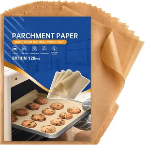 Paper Sheets for Baking 9-13 IN Precut Non-Stick  Paper Unbleached Baking Sheet Paper for Air Fryer,Baking,Sandwich,Grilling,Steaming,Suitable For Bread Cake Cookies 120p