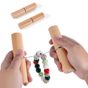 Wooden Knot Grippers Tool for Silicone Beads, Tightening Knot Puller for Bracelets, Keychains, Wristlets - Ergonomic Hand-Saving Design, Smooth Finish