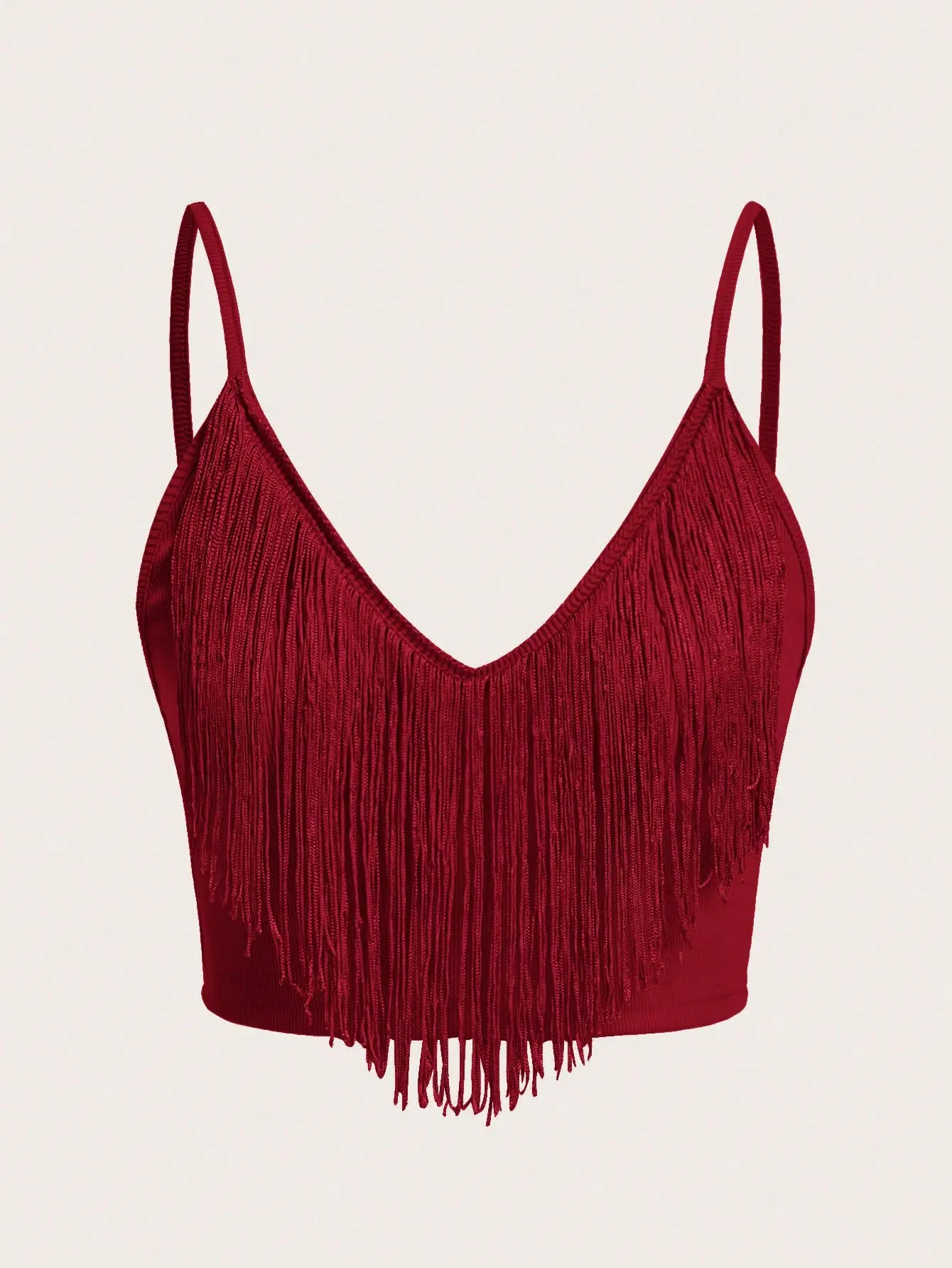 Women's Solid Fringe Trim Cami Top for Comfortable Summer Wear - Womenswear
