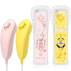 2-pack Wii Remote Control Set With Silicone Case And Wrist Strap, Battery Powered, Compatible With Wii And Wii U, Intuitive Motion Control, Ideal Christmas Gaming Gift