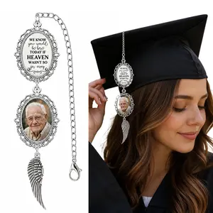 Personalized Graduation Memorial Photo Charm, Custom Graduation Cap Tassel Charm, In Loving Memory Grad Cap Pendant, Angel Wing Graduation Gift 2026