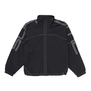 Supreme Men's Spellout Embroidered Track Jacket (SS25) Black, from StockX
