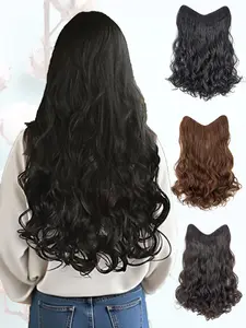 KAIRIYA 24 Inch Double Weft Clip-In Hair Extensions - Long Wavy Synthetic 1-Piece for Extra Volume & Natural Look, Tangle-Free for Parties & Events
