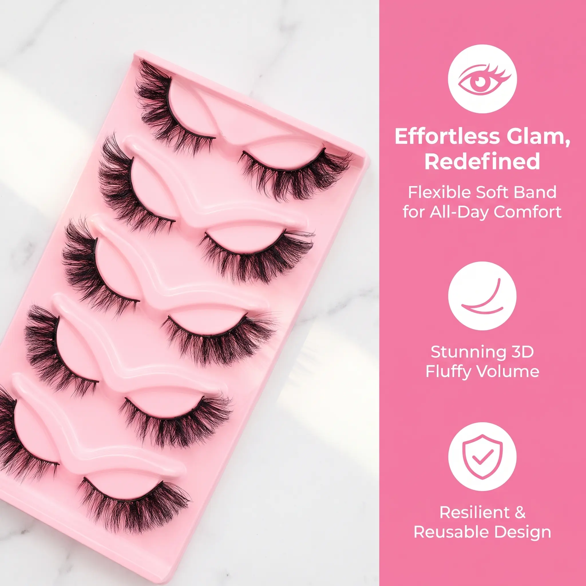 30 Pairs 3D Fluffy Faux Mink False Lashes Multipack WispyDramatic Full Strip, Flexible Soft Trimmable Band, ReusableGlam Makeup Kit for Beauty & Personal Care Use