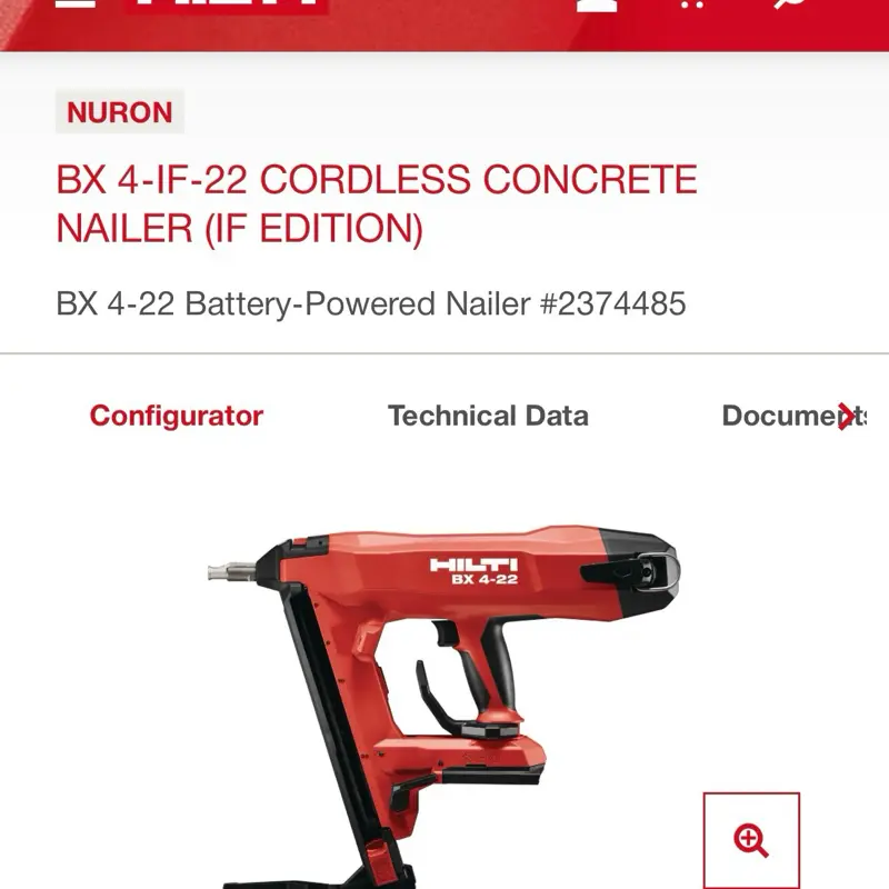BX 4-22 IF concrete nailer ( tool only)