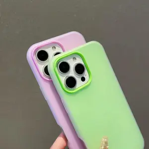 Matte Jelly Candy Color Shockproof Phone Case for iPhone 17/16/15/14/13/12/11 Series (Standard, Pro, Pro Max) - Armor Design, Soft Clear Flexible TPU Cover, Bumper Drop Protection