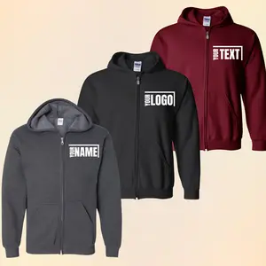 Personalized Zip Up Hoodie Custom Full Zip Hoodie Custom Hoodie Sweatshirt, Team Logo Zip Up Jacket Personalized Zip Up Sweatshirt for Men