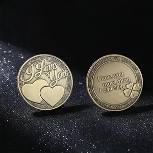 Lucky Love Coin Keepsake – "I Love You" Heart Token，Couple Gifts ，Romantic Pocket Gift ，Lasting Love Token， Forever Memory Souvenir， Anniversary Gift， Boyfriend Birthday Gift