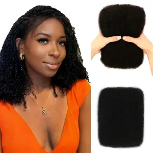 Afro Kinkys Bulk Human Hair for Dreadlock Extensions Repair Locs 50 Gram/Pack,Natural Black Color Mini Twist Braiding Afro Kinky Human Hair for Locs