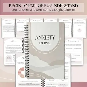 Anxiety Relief Guided Journal, Emotion Management Mindfulness Writing Notebook, Reduce Daily Stress and Inner Anxiety, Relaxing Diary Book