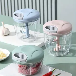 Manual Pull String Vegetable Chopper Garlic Mincer Mini Crusher for Chili Fruit Puree Kitchen Restaurant Outdoor Camping Gathering