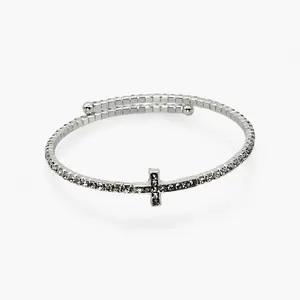 Silver Faith Cross Bracelet