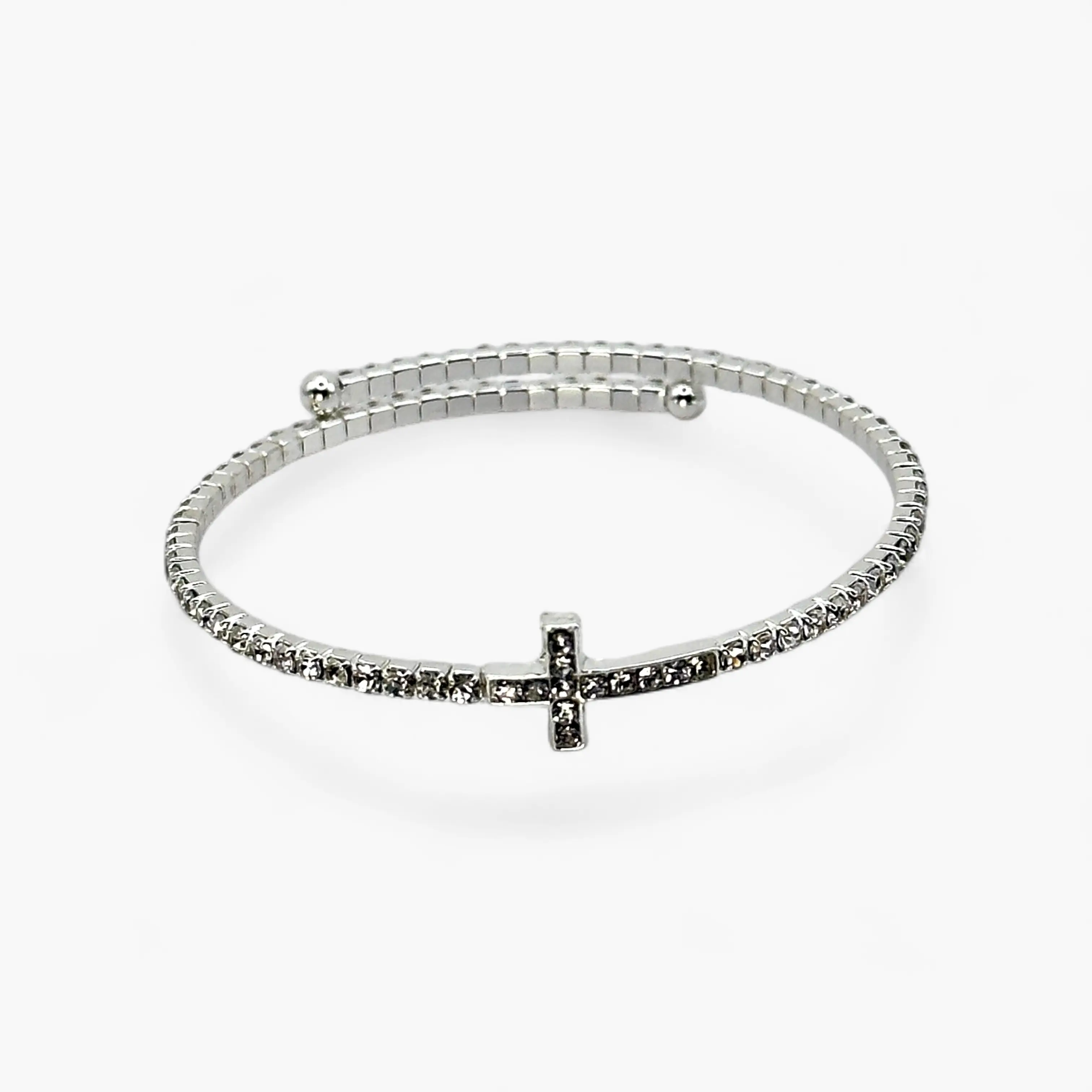 Silver Faith Cross Bracelet