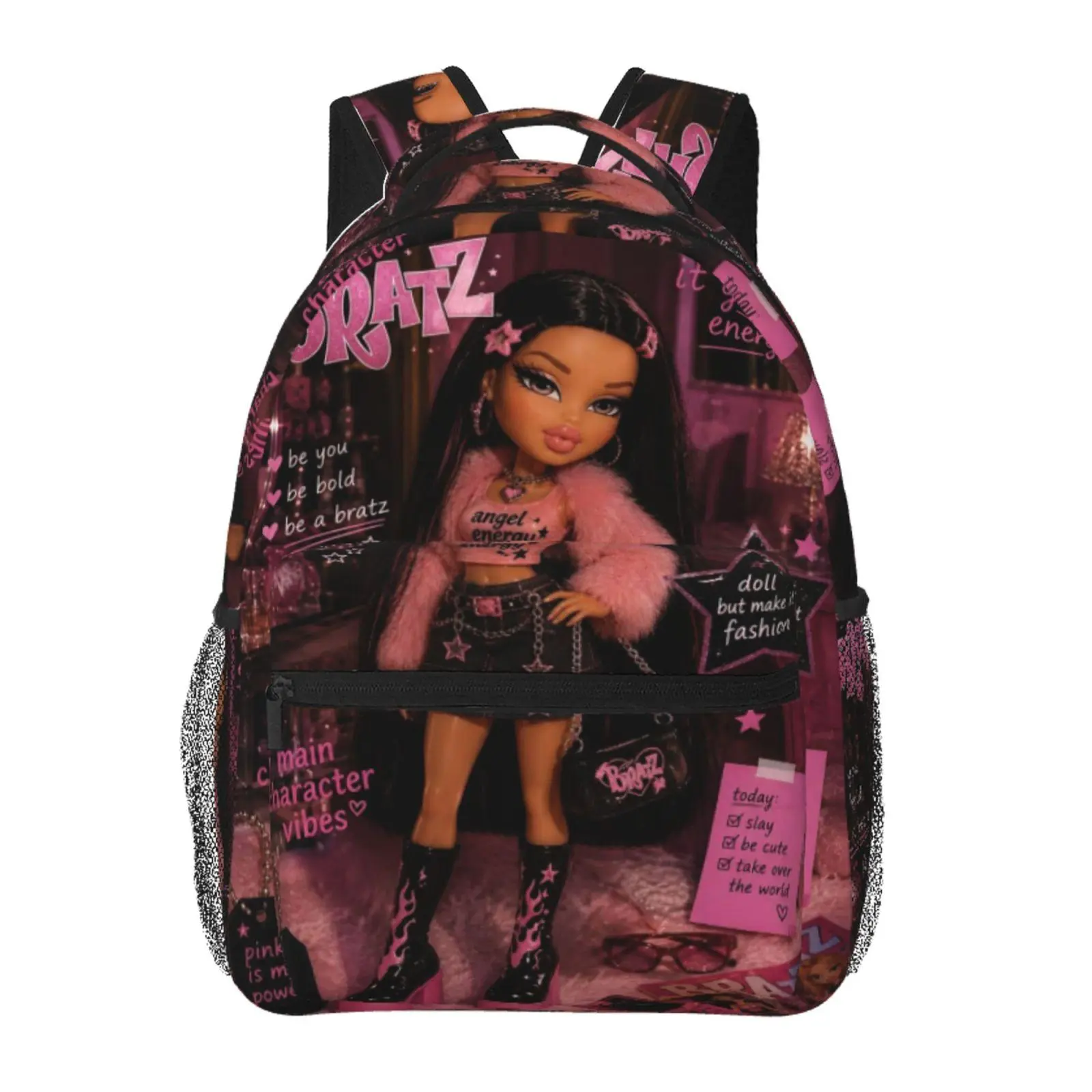assy Glam BRATZ backpacks for school—large-capacity, exquisite print; BRATZ laptop daypacks for campus and daily commutes; durable casual BRATZ bookbags; gift for teens and students