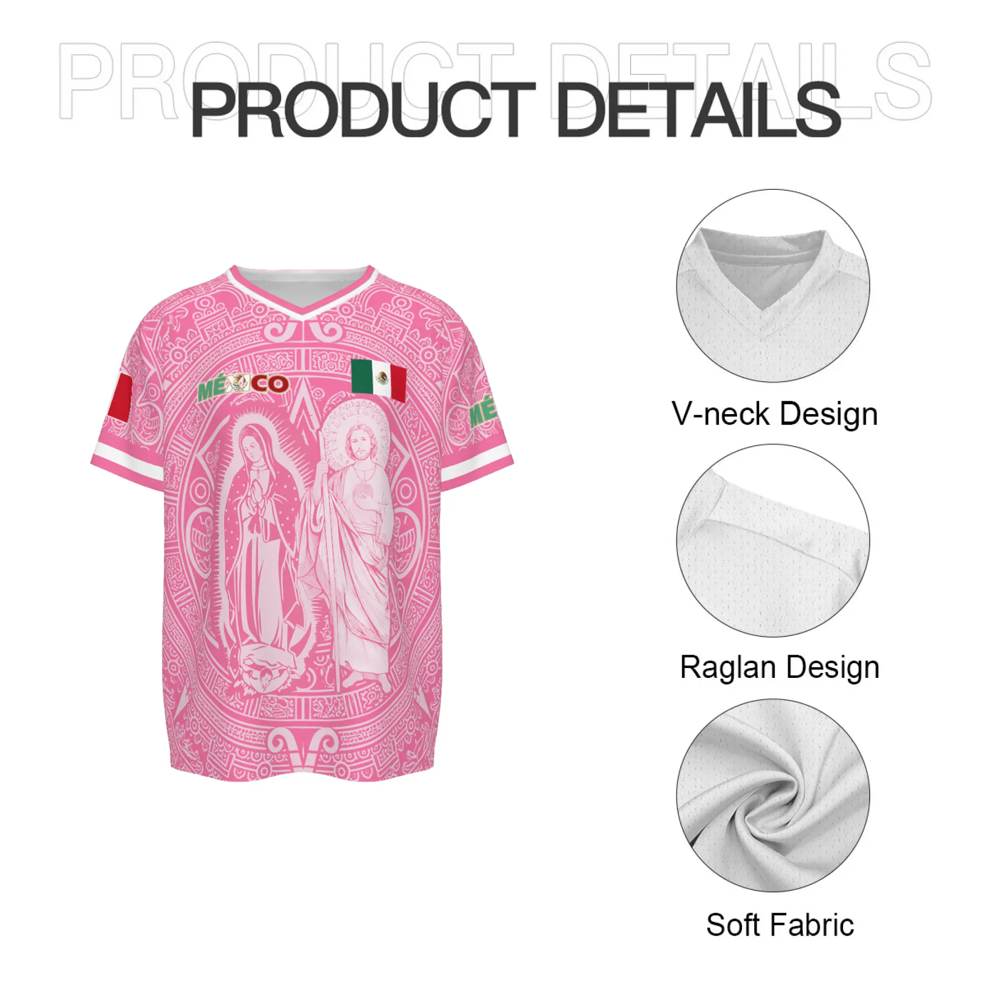 Men's Light Pink Virgencita & San Juditas Mexico 2026 Soccer Jersey, Mens Clothing, 2026 Soccer Fan Shirt, Casual Mexican Culture Sports Jersey, Mexico 2026 Jersey Men's Light Pink Virgencita & San Juditas Mexico 2026 Soccer Jersey, Mens Clothing, 2026 Soccer Fan Shirt, Casual Mexican Culture Sports Jersey, Mexico 2026 Jersey