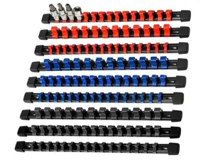 9-Piece Tool Organizer, 1/2 inch, 3/8 inch and 1/4 inch Drive socket holders organizers,Heavy Duty Socket Racks, Premium Socket Clip Rail Holder,