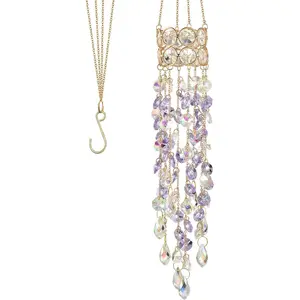 Crystal Prisms Suncatcher for Window Hanging, Rainbow Maker Crystal Sun Catcher Indoor Window Glass Wind Chimes Home Garden Decor