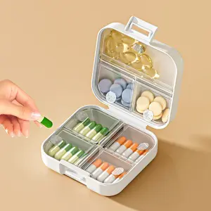 Portable Medicine Dispenser Box, Dual-Layer Sealed Pill Organizer, Travel-Friendly Medication Storage Container, Essential Drug Holder