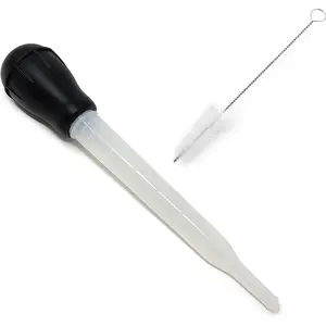 Turkey Baster Set Turkey Injector Syringe with Cleaning Brush Syringe Baster for Cooking 11.5 inch Baster with Measurments for BBQ Grill Baking Kitchen Cooking