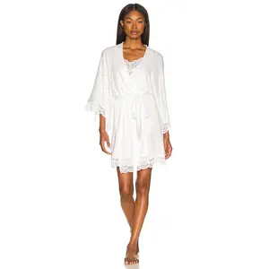 eberjey Mariana The Mademoiselle Kimono Robe in White