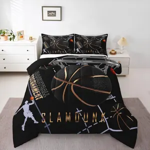 Basketball Court Comforter Set,Basketball Bedding Set,Bedroom Decor,Sportsman Slam Dunk Quilt Sports Games Bedding Comforter Set