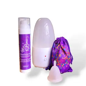Low Cervix Colorant-Free MeLuna Period Cup Kit with Steamer