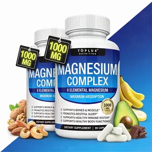 Magnesium Bisglycinate High Absorption Magnesium Blend Supplement 7 Pure Elemental 950mg - Glycinate, Citrate, Malate, Support Bone & Muscle Health 90 Capsules Daily Dietary Supplement for Immune Support Relax Body Fitness Wellness Calcium Balance