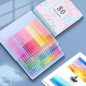 80pcs Wooden Colored Pencil Set, Oily Multicolor Drawing Pencil, Art Supplies For Home School Students Teacher